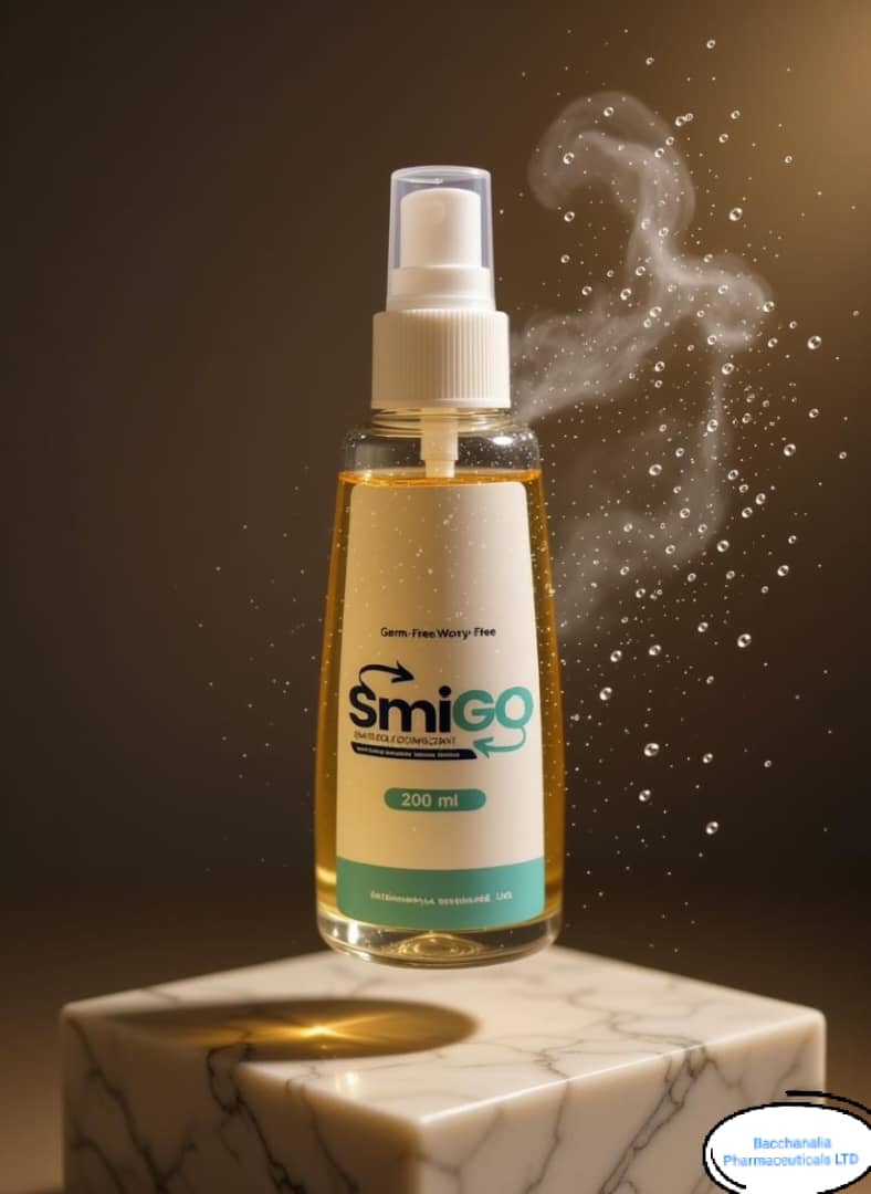 Smigo 200 ml spray on marble pedestal